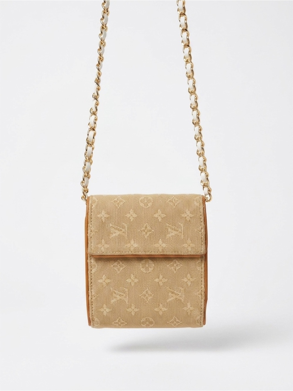 Louis Vuitton Mini Lin Monogram Elise Wallet Beige